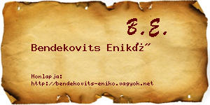 Bendekovits Enikő névjegykártya