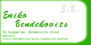 eniko bendekovits business card