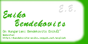 eniko bendekovits business card